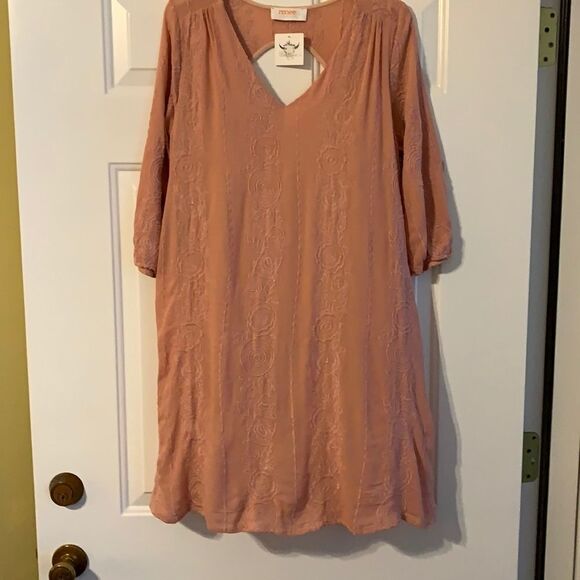 ReneeC NWT large Blush color dress with partially open back. - Picture 1 of 8